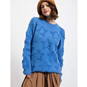 Blue Star Pattern Sweater
